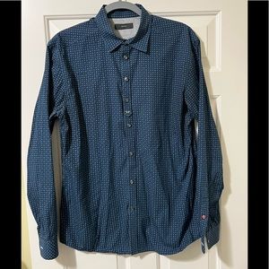 Diesel designer button down blue shirt L